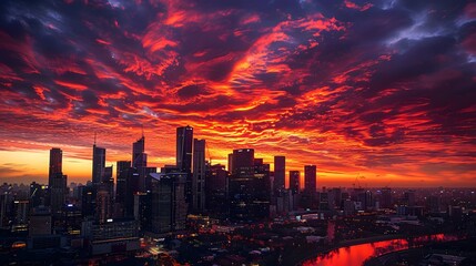 Fototapeta premium red sunset. 