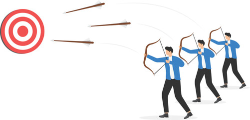 a man in a business suit is aiming with a dart at the target, 

