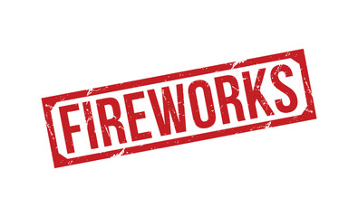 FIREWORKS rubber stamp on white background. FIREWORKS Stamp.