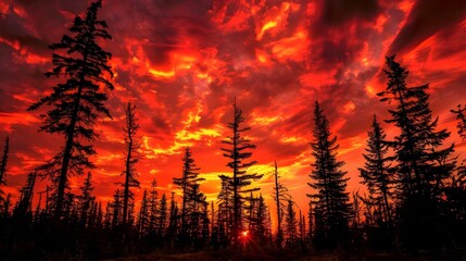 red sunset. 