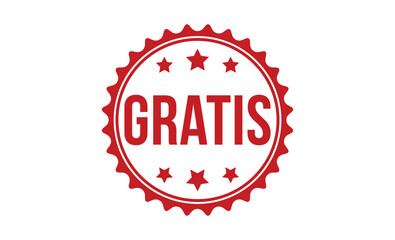 Gratis Red rubber stamp on white background. Gratis stamp sign.