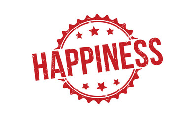 Happiness rubber stamp vector illustration on white background