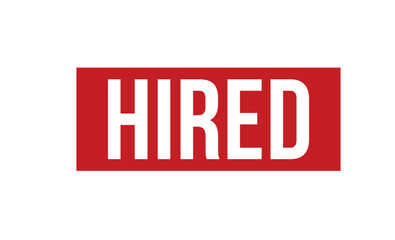 HIRED rubber stamp vector illustration on white background.