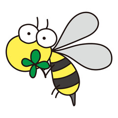 クローバーを持った蜂
