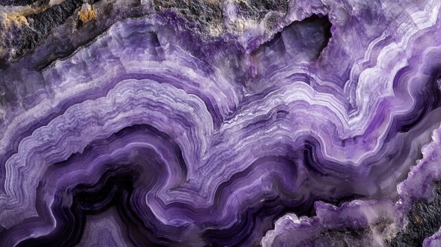 Close-up of charoite crystal with swirling purple patterns