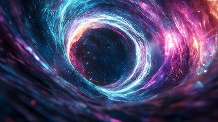 Mesmerizing Cosmic Vortex   Glowing Ethereal Portal through Distorted Space Time