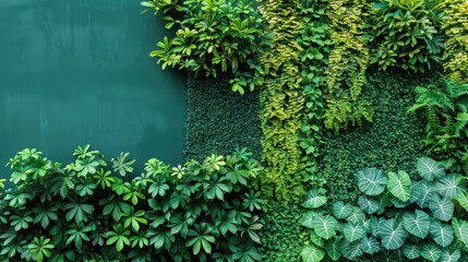 A vibrant green wall covered with ivy, adding natural beauty to an urban setting
