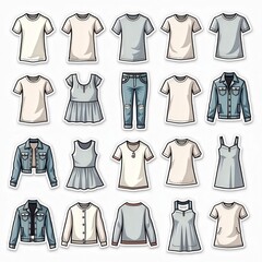 Fototapeta premium illustration of a set of clothes