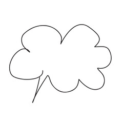Trendy think bubble in flat style. Cloud line art. vector illustration

