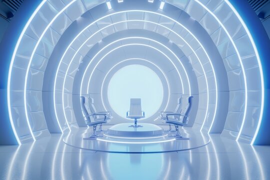 The window of a space shuttle on the sci-fi alien pier. An isolated transparent PNG image. - Powered by Adobe