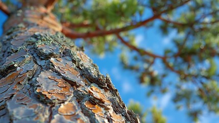 Japanese red pine Pinus densiflora It is characterized by its red bark and thin leaves and Matsutake mushruum a luxury food ingredient in Japan grows in forests of this tree : Generative AI