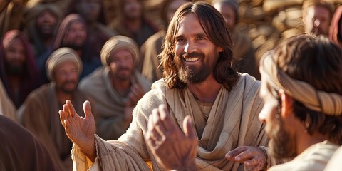 Obraz premium jesus christ performing miracle 