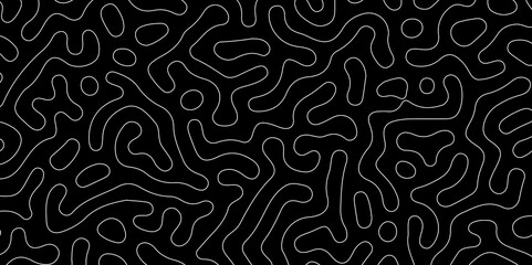 Abstract seamless turing pattern minimal organic geometric black background. white stock line abstract pattern Transparent monochrome striped texture, seamless pattern, modern stylish texture.