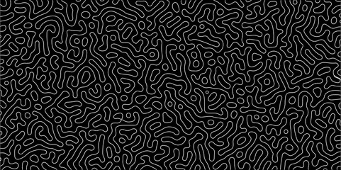 Fototapeta premium Abstract seamless turing pattern minimal organic geometric black background. white stock line abstract pattern Transparent monochrome striped texture, seamless pattern, modern stylish texture.