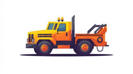 Fototapeta premium Icon of a tow truck, including breakdown and recovery services, as well as roadside assistance. Vector image isolated on a white background. 