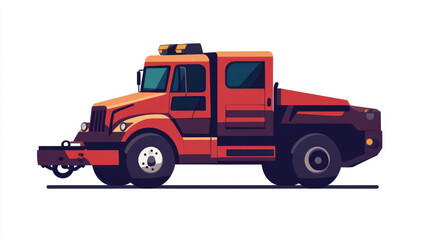 Icon of a tow truck, including breakdown and recovery services, as well as roadside assistance. Vector image isolated on a white background. 