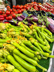 Vibrant Fresh Vegetables at a Local Farmers Market in France