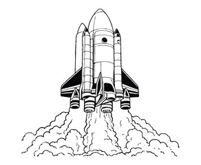 Obraz premium Rocket Coloring Page for kids