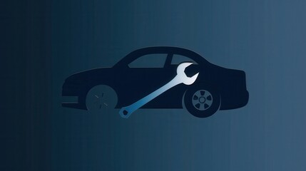 A logo featuring a silhouette of a car combined with a wrench, representing services related to automotive repair and maintenance. Generative AI