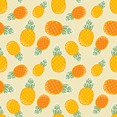 Pineapple patterns graphic print, wallpaper, clothing, wrapping, fabric, textile, fabric pattern design decorations templates and other designs. Abstract vector illustration. Using in fashion.