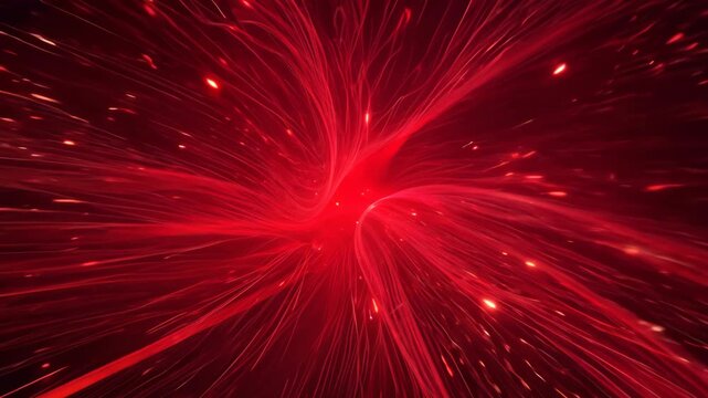 Abstract hyperspeed zoom effect in intense red tones
