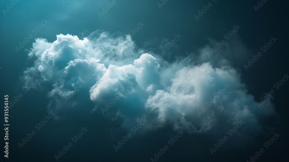 Poster single cloud in air isolated on black background fog white clouds or haze for designs isolated on bl