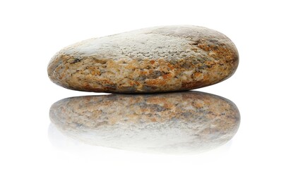 Zen stone  isolated over white background with reflection : Generative AI