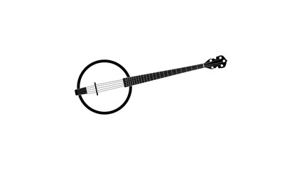 Banjo emblem , black isolated  silhouette