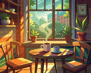 a cup of coffee on a table