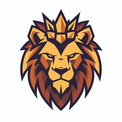 Obraz premium lion head with a king crown mascot