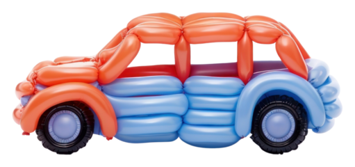 PNG A balloon twisting in the shape of a car vehicle toy white background.