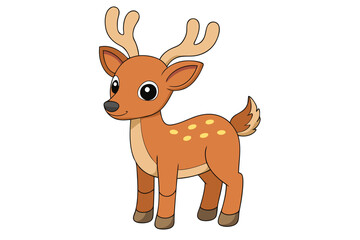 Elk Vector Illustration | Linocut, Kawaii, Cartoon, Clipart & Line Art Design