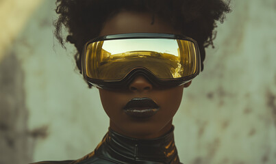 A woman futuristic science fiction futurism concept
