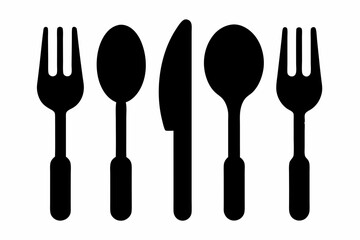 kitchenware icon vector, set of kitchen utensils vector silhouette
