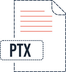 PTX File format icon dashed outline