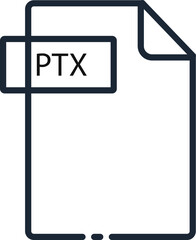 PTX File format minimal icon with black outline