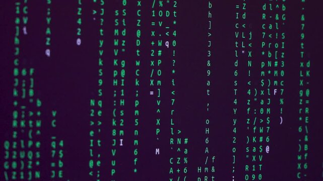 Computer hacking code on a screen