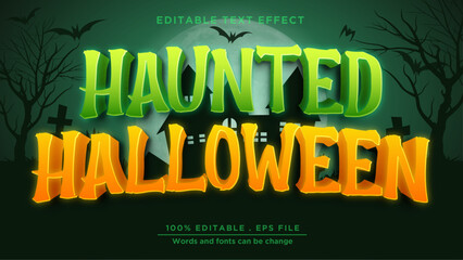 Editable text effect halloween theme, Haunted text style mockup