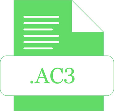 AC3 File extension icon fill with minimal colors