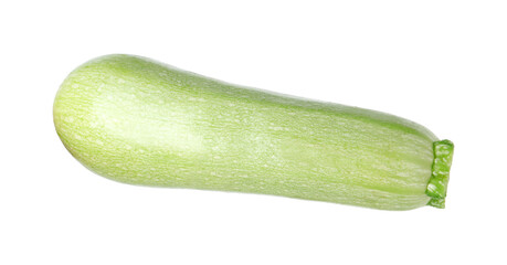 One fresh ripe zucchini isolated on white