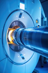 A radiotherapy machine in action