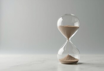 Empty Grey Background with Sandglass Countdown: Perfect for Time-Sensitive Projects 