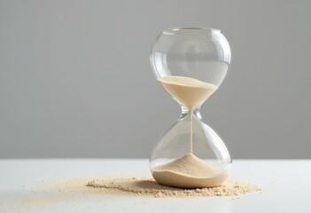 Deadline Alert: Sandglass Countdown with Copy Space for Your Urgent Message