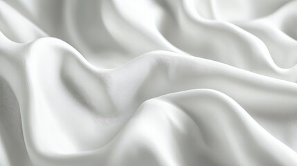 Obraz premium High-resolution macro shot of white bedding fabric, featuring intricate wrinkles and folds with a soft focus to create a smooth and elegant background texture.