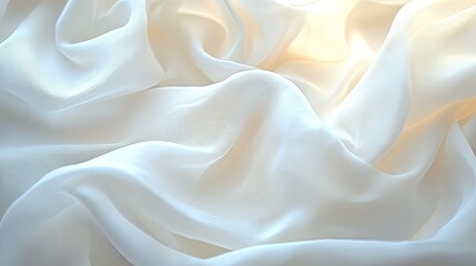 Soft-focus macro close-up of white fabric, emphasizing the natural wrinkles and folds, with delicate lighting to create a serene and peaceful background image.