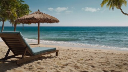 Place to relax on the beach on a sunny day