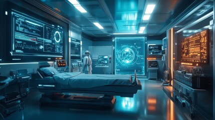 Futuristic Hospitals with AI-Enhanced Patient Care: A hospital where AI assists doctors in providing personalized treatment plans based on patient data.