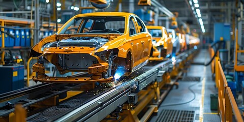 Fototapeta premium Vehicle Assembly Line 