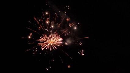 fireworks explosions in the night  space for your text background