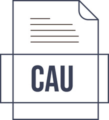 CAU File icon crisp thick outline sharp corners